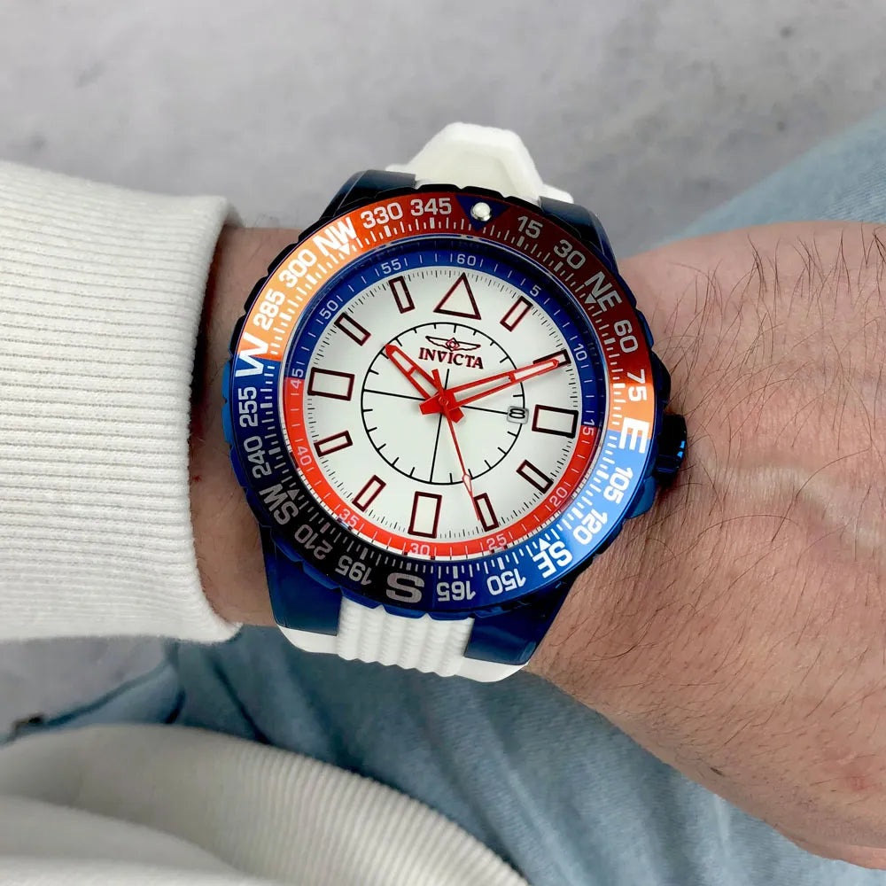 Reloj Deportivo Para Hombre Invicta Aviator Exclusive 23997 - Blanco