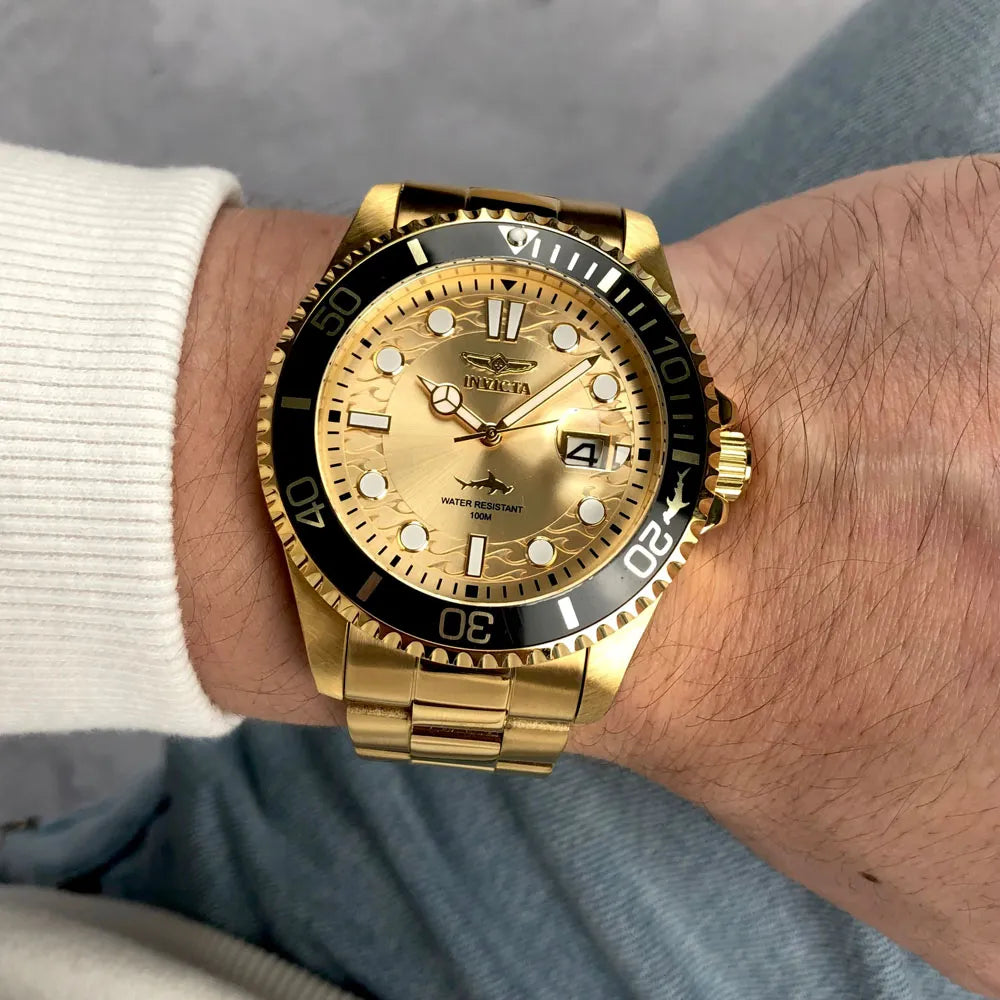 Reloj Elegante Para Hombre Invicta Pro Diver 48376 - Oro