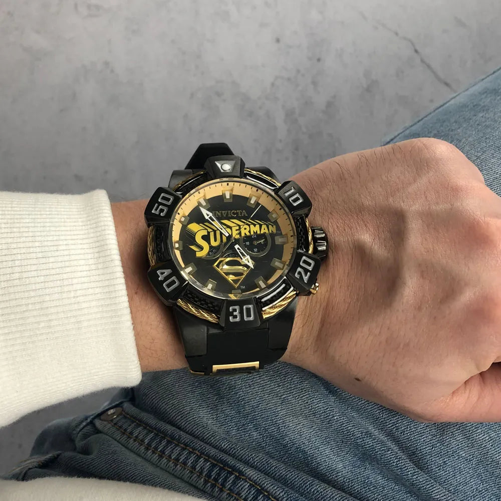 Reloj Deportivo Para Hombre Superman Invicta DC Comics 41148 - Negro