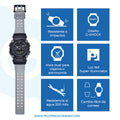 funciones reloj casio g shock GA-900SKE-8ADR resistente a impactos hora mundial resistencia al agua dualtime super luminator