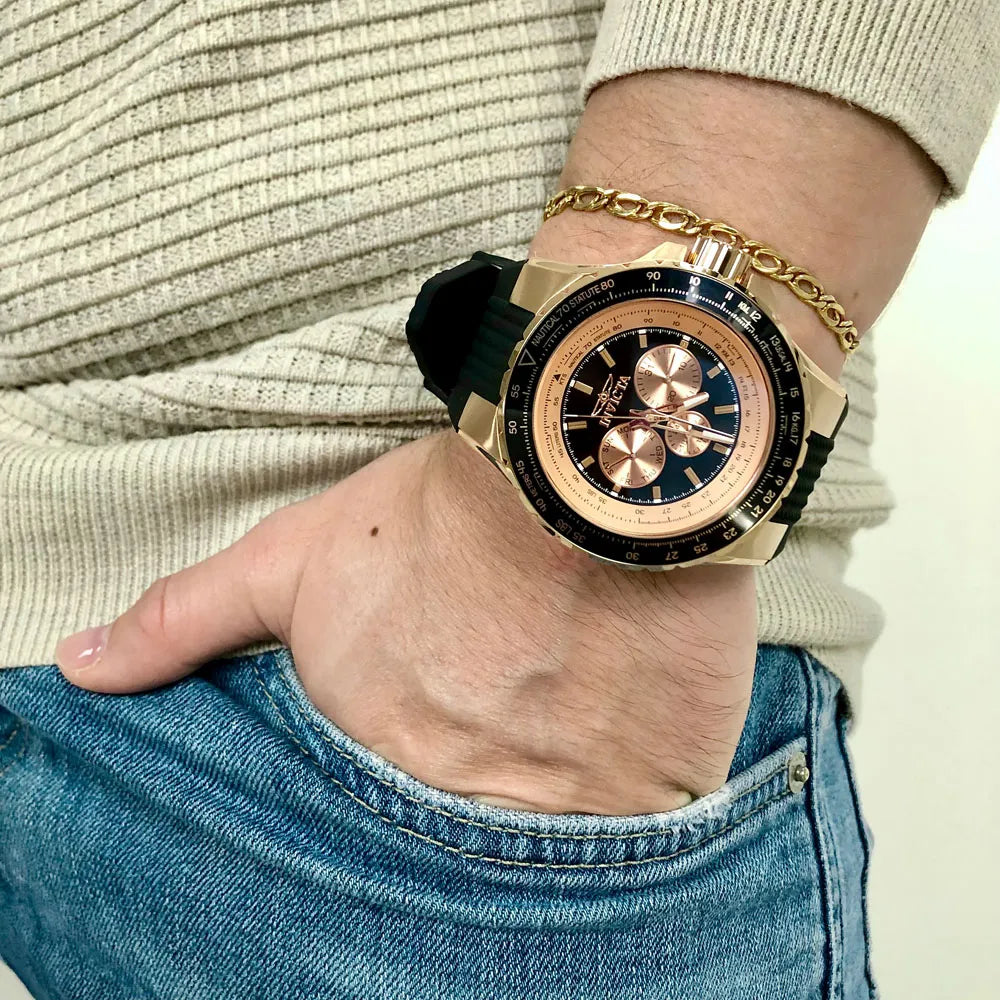 Reloj para hombre Invicta Aviator 39265 original con correa negra