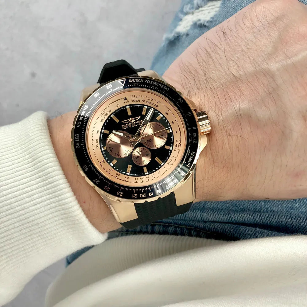 Reloj para hombre Invicta Aviator 39265 original con correa negra