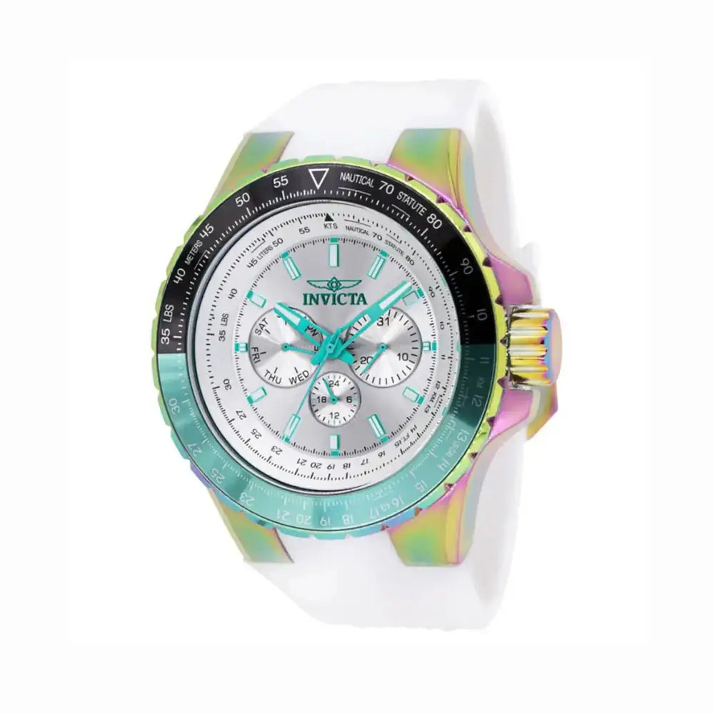 Reloj para hombre Invicta Aviator 44611 iridiscente con correa blanca