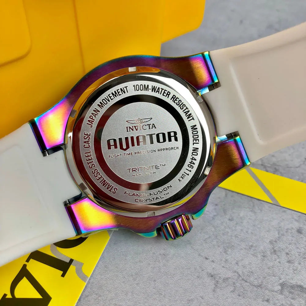 Tapa trasera grabada del reloj Invicta Aviator 44611