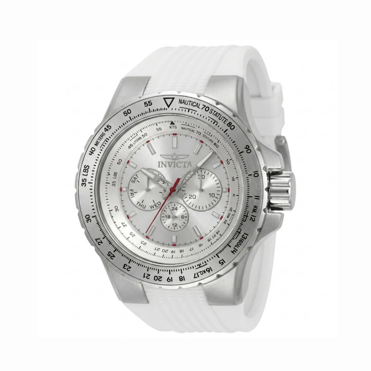 Reloj para hombre Invicta Aviator 50100 original con correa blanca